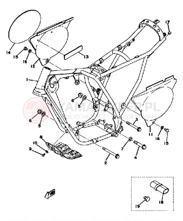 Schemat "rama" do Yamaha YZ125D