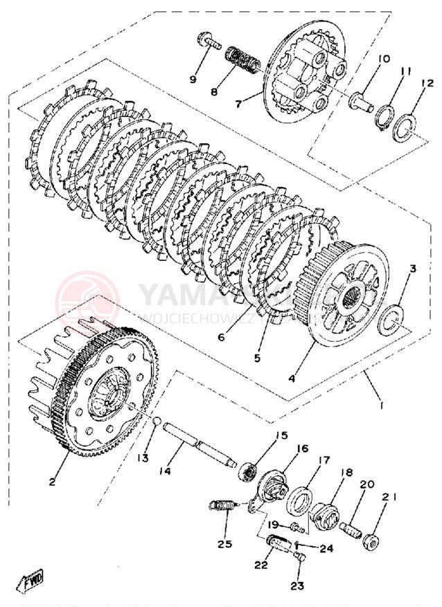 Schemat "sprzęgło" do Yamaha XS400D