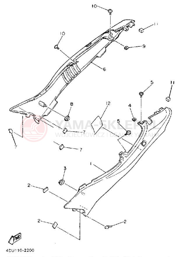 Schemat "Pokrywa boczna" do Yamaha SECA II XJ600SE/XJ600SEC