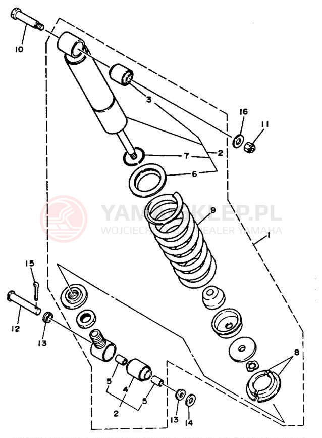 Schemat "zawieszenie tył" do Yamaha BLASTER YFS200B_MN