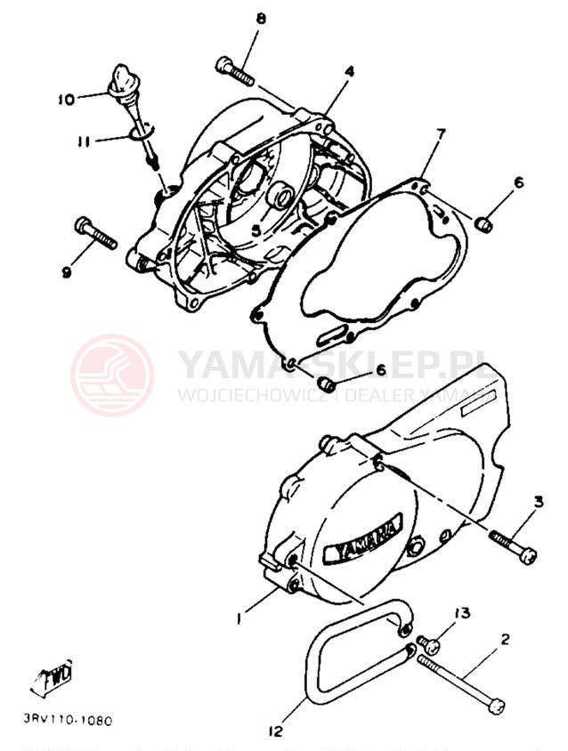 Schemat "Pokrywa silnika" do Yamaha Y-ZINGER PW80B