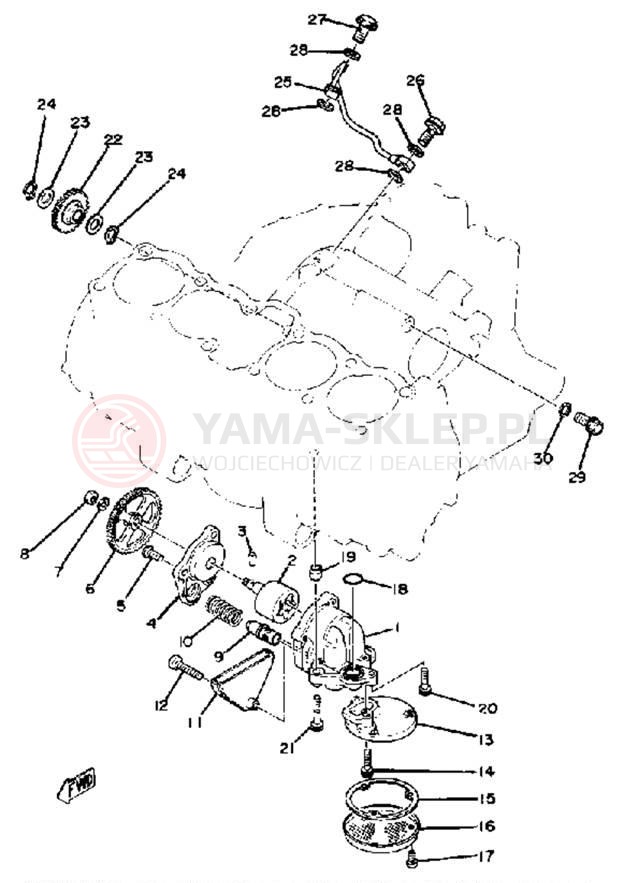 Schemat "Pompa olejowa" do Yamaha XS1100E