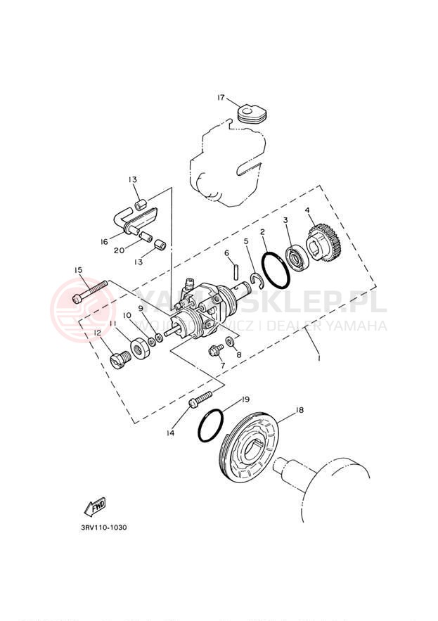 Schemat "Pompa olejowa" do Yamaha Y-ZINGER PW80M1