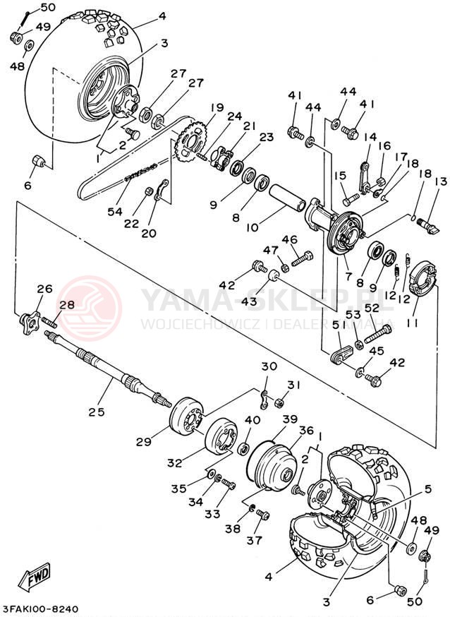 Schemat "Koło tył" do Yamaha BREEZE YFA1P/YFA1PC