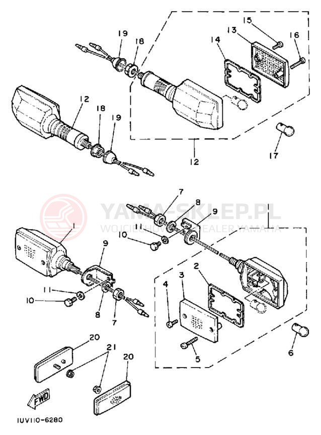 Schemat "kierunkowskazy" do Yamaha CE50ES