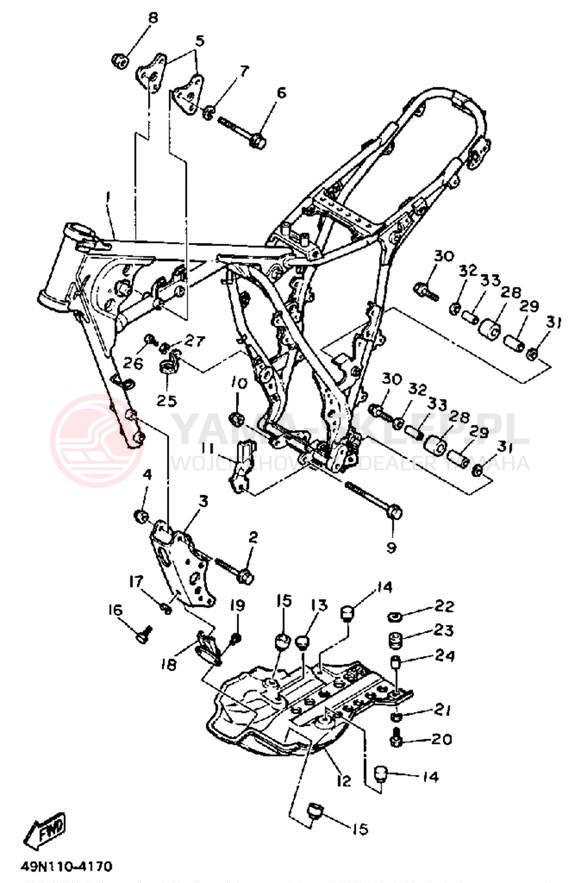Schemat "rama" do Yamaha XT600TC/XT600T