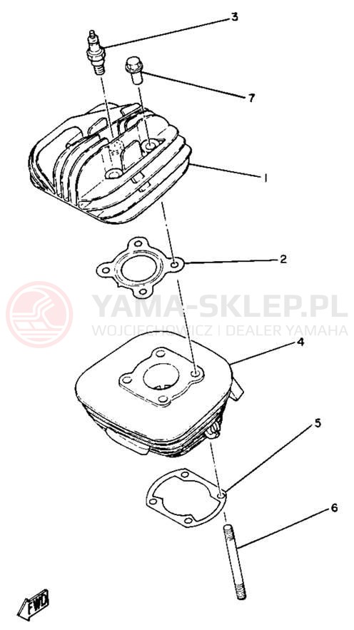 Schemat "cylinder" do Yamaha YZ80J