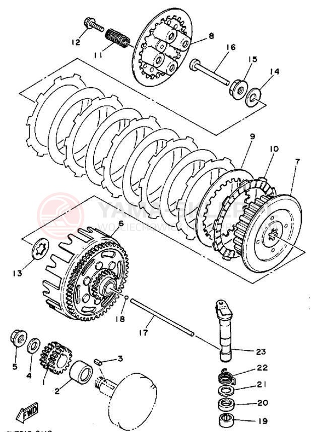 Schemat "sprzęgło" do Yamaha YZ80A