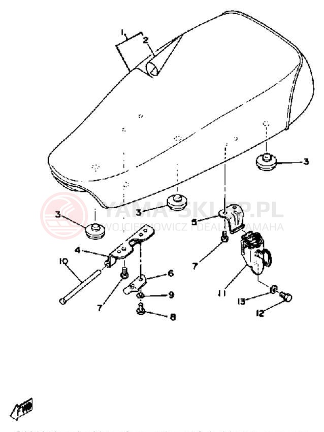 Schemat "siedzenie" do Yamaha DT100F