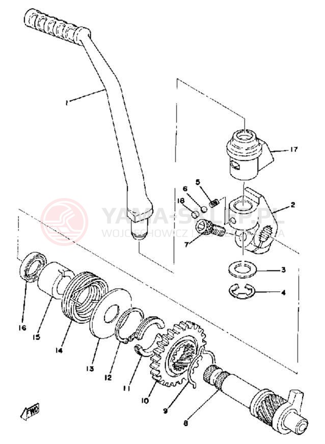 Schemat "kopniak" do Yamaha IT175E