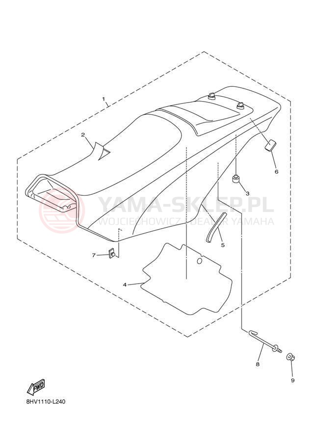 Schemat "siedzenie" do Yamaha RS VECTOR RS90PER/RS90PEL