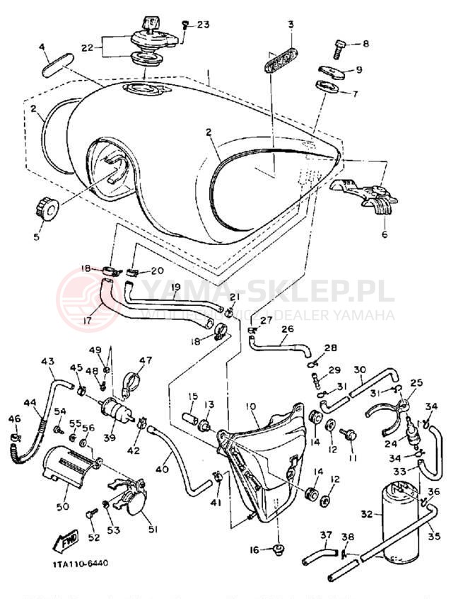 Schemat "zbiornik paliwa" do Yamaha VIRAGO 1100 XV1100W/XV1100WC