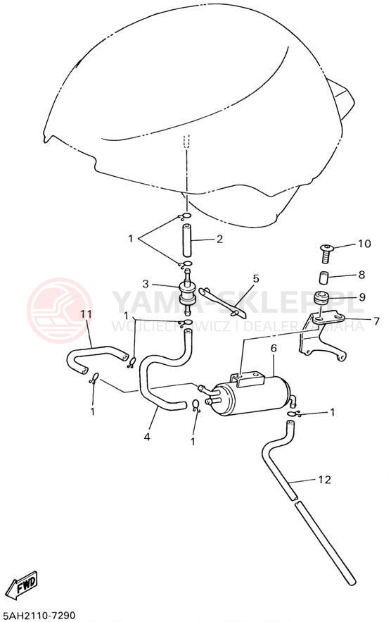 Schemat "zbiornik paliwa" do Yamaha YZF600R YZF600RPC/YZF600RP