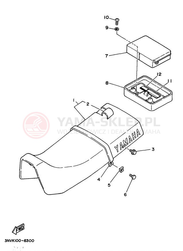 Schemat "siedzenie" do Yamaha XT350J/XT350JC