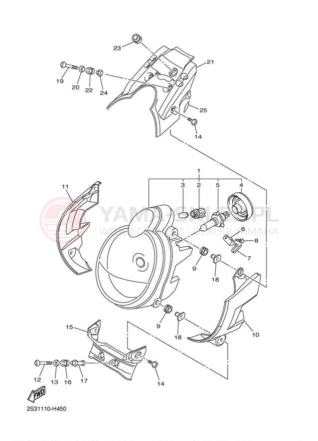Schemat "Lampa przód" do Yamaha V MAX VMX17YB/VMX17YCB