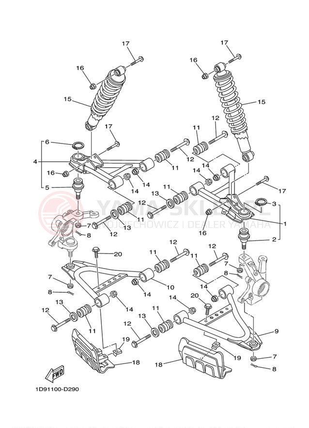 Schemat "Koło przód" do Yamaha GRIZZLY 350 IRS YFM35FGIW