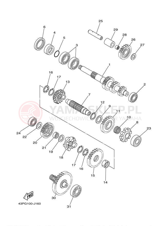 Schemat "Skrzynia biegów " do Yamaha GRIZZLY 550 EPS 4WD YFM5FGPDL