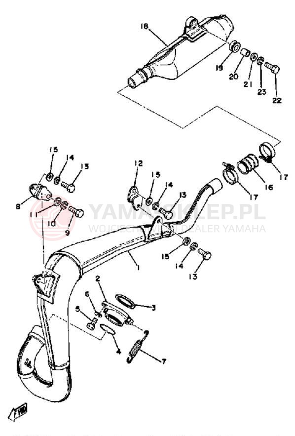 Schemat "Wydech końcowy" do Yamaha YZ250E