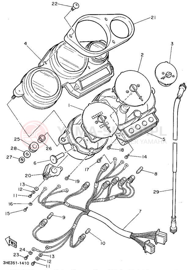 Schemat "licznik" do Yamaha FZR600RG/FZR600RGC