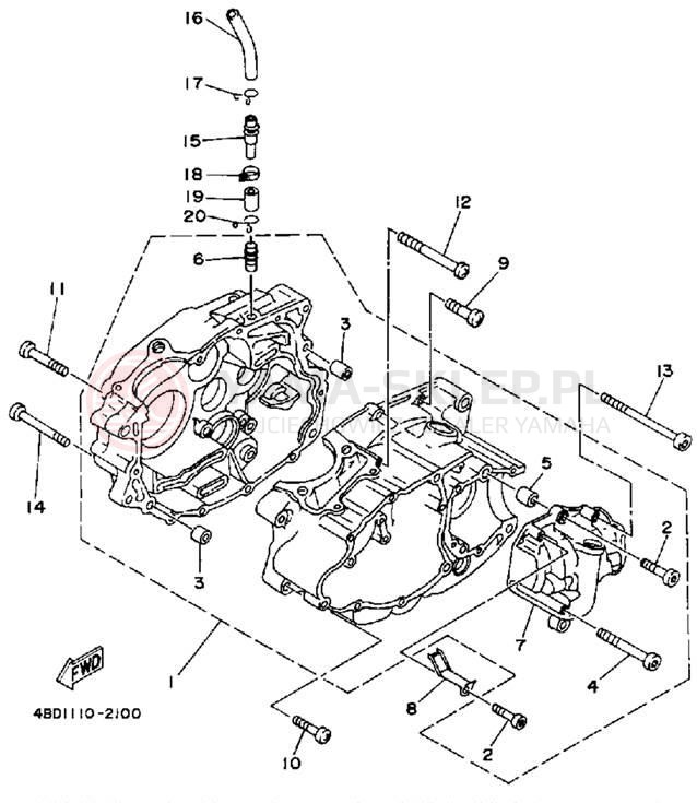 Schemat "Obudowa silnika" do Yamaha YFB250D_MN