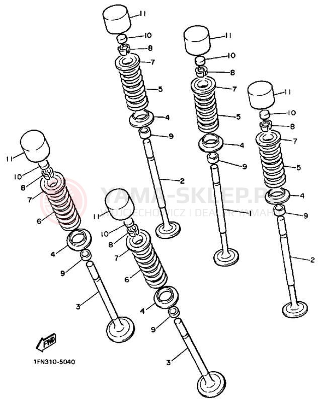 Schemat "zawory" do Yamaha MAXIM X XJ700XS/XJ700XSC