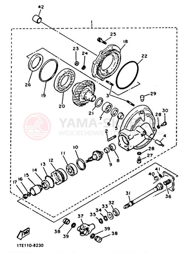 Schemat "Wał napędowy" do Yamaha VIRAGO 1100 XV1100D/XV1100DC