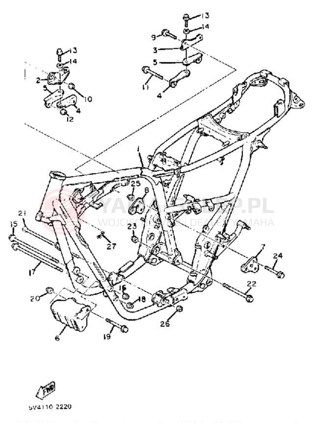 Schemat "rama" do Yamaha XS650SJ