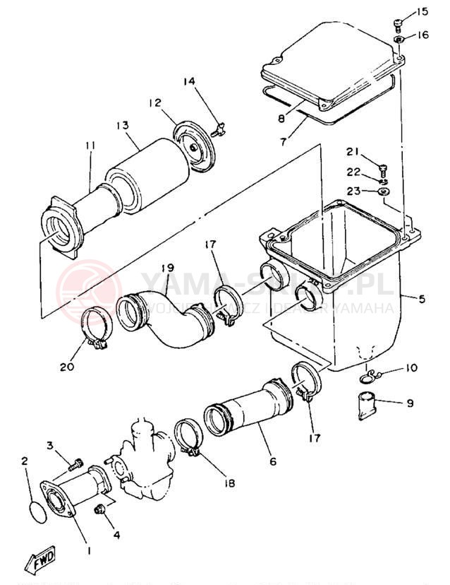 Schemat "Filtr powietrza" do Yamaha MOTO-4 YFM225S