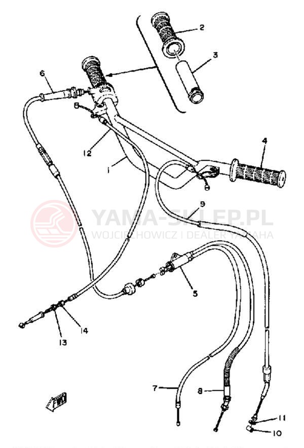 Schemat "Kierownica i osprzęt" do Yamaha MX80H
