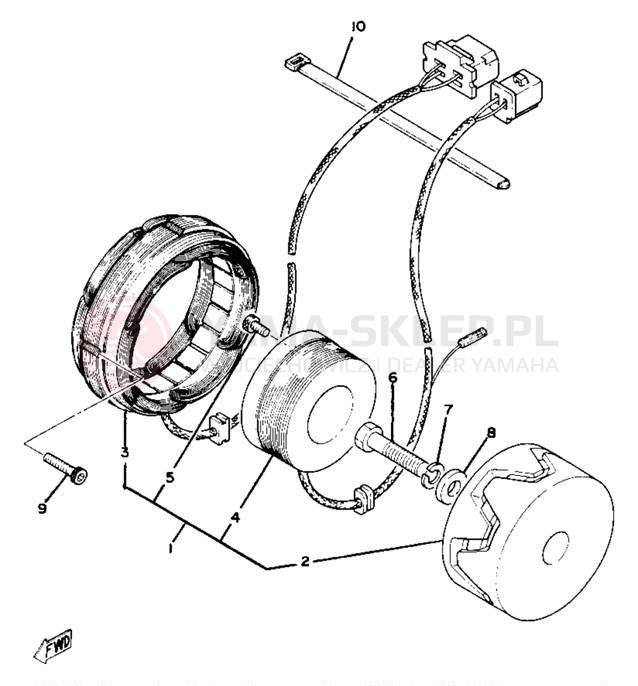 Schemat "Układ zapłonowy" do Yamaha XS750SE
