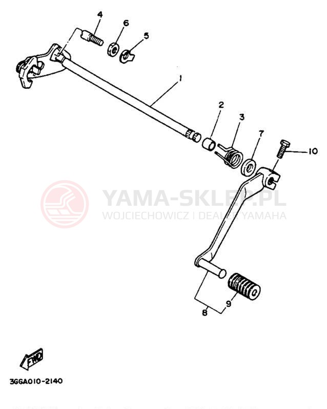 Schemat "Dźwignia zmiany biegów, wałek" do Yamaha BANSHEE YFZ350G_MN