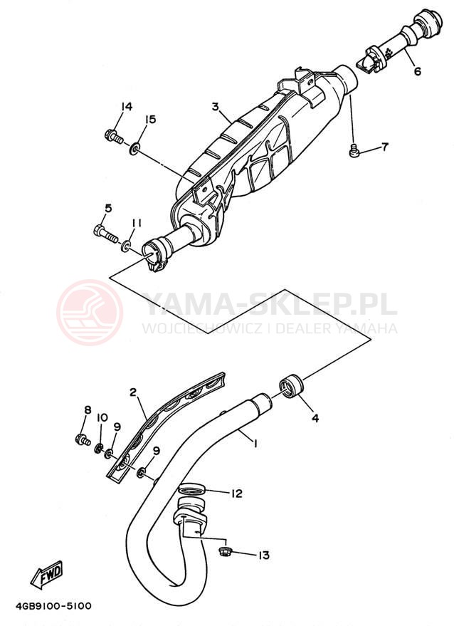 Schemat "Wydech końcowy" do Yamaha BIG BEAR 4WD YFM350FWH_