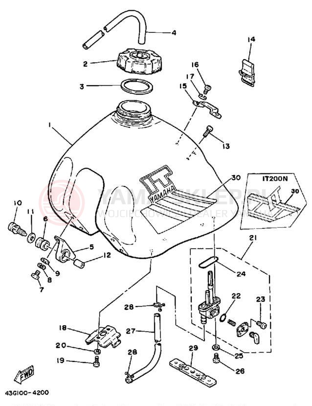Schemat "zbiornik paliwa" do Yamaha IT200N