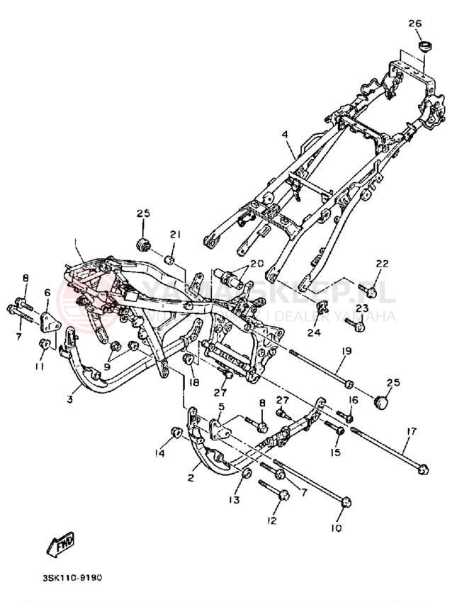 Schemat "rama" do Yamaha FJ1200WC/FJ1200W