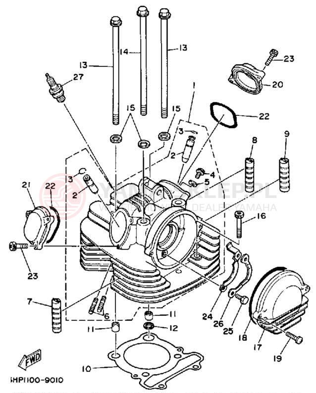 Schemat "głowica" do Yamaha MOTO-4 YFM350ERW