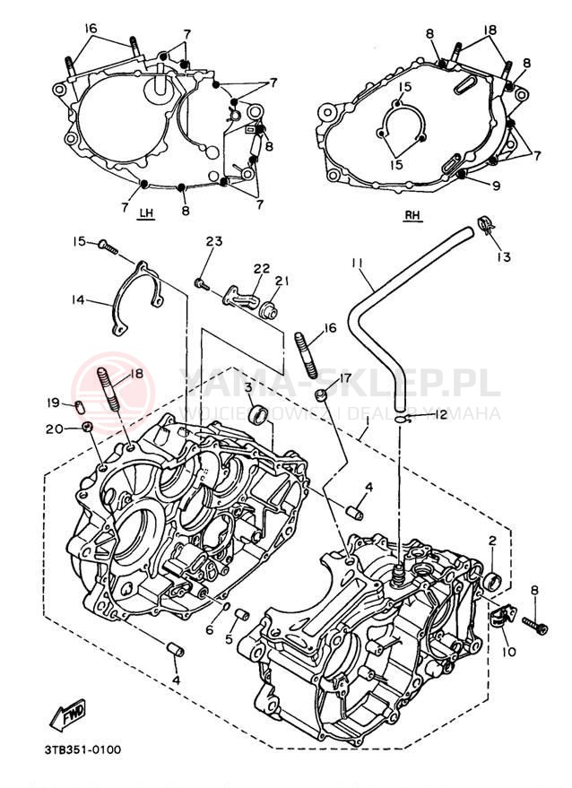 Schemat "Obudowa silnika" do Yamaha XT600ED/XT600EDC