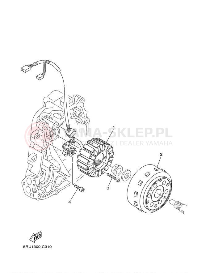 Schemat "prądnica" do Yamaha MAJESTY YP400W