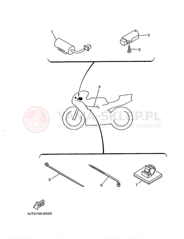 Schemat "układ elektryczny" do Yamaha TZ125 TZ125