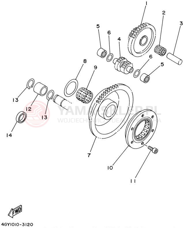 Schemat "rozrusznik" do Yamaha TTR250 TTR250N/TTR250NC