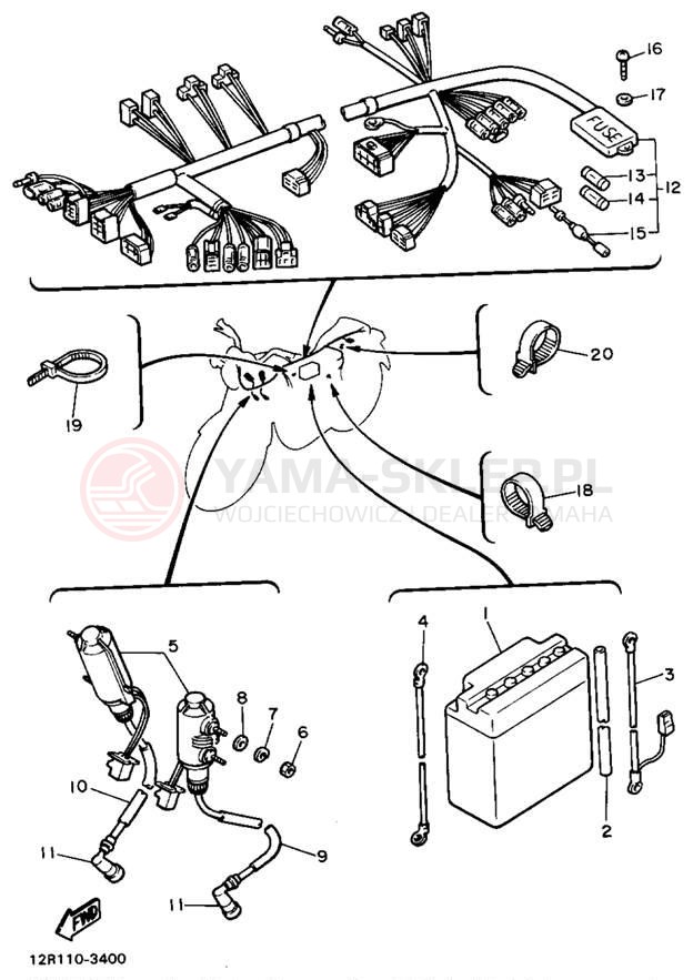 Schemat "układ elektryczny" do Yamaha XS400J