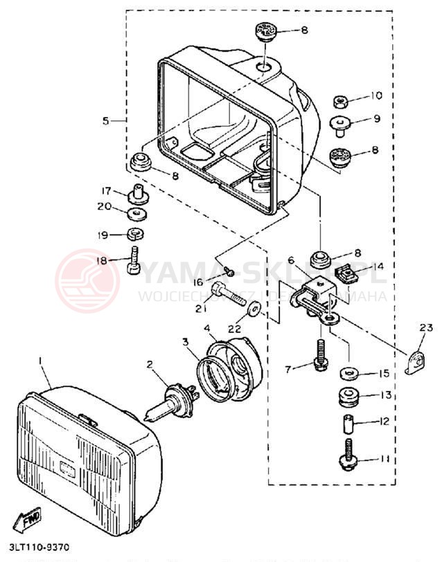 Schemat "Lampa przód" do Yamaha RADIAN YX600W/YX600WC