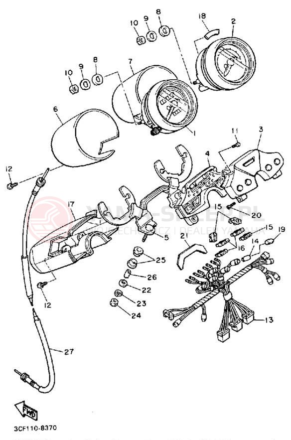 Schemat "licznik" do Yamaha VIRAGO 750 XV750AC/XV750A