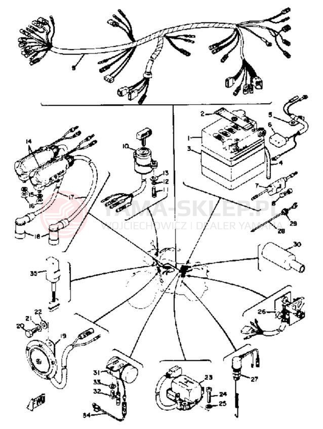 Schemat "układ elektryczny" do Yamaha RD350A