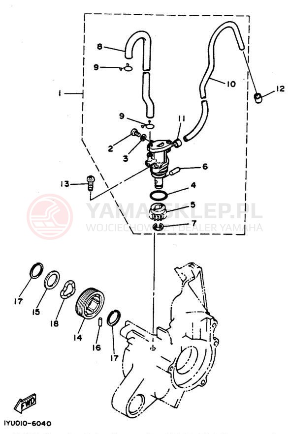 Schemat "Pompa olejowa" do Yamaha RAZZ SH50E