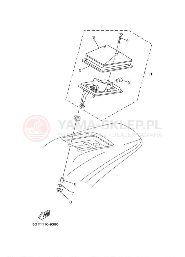 Schemat "lampa tył" do Yamaha TTR250 TTR250M/TTR250MC