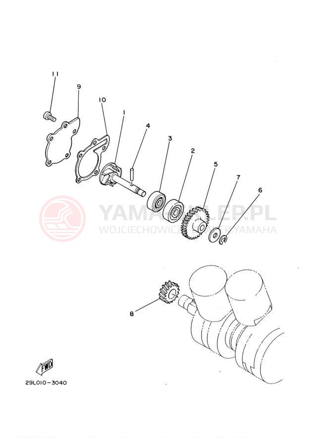 Schemat "Pompa wody" do Yamaha BANSHEE YFZ350M