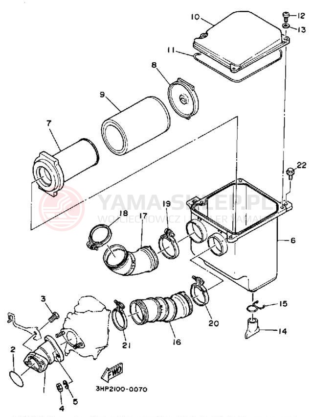 Schemat "Filtr powietrza" do Yamaha YFM350ERA