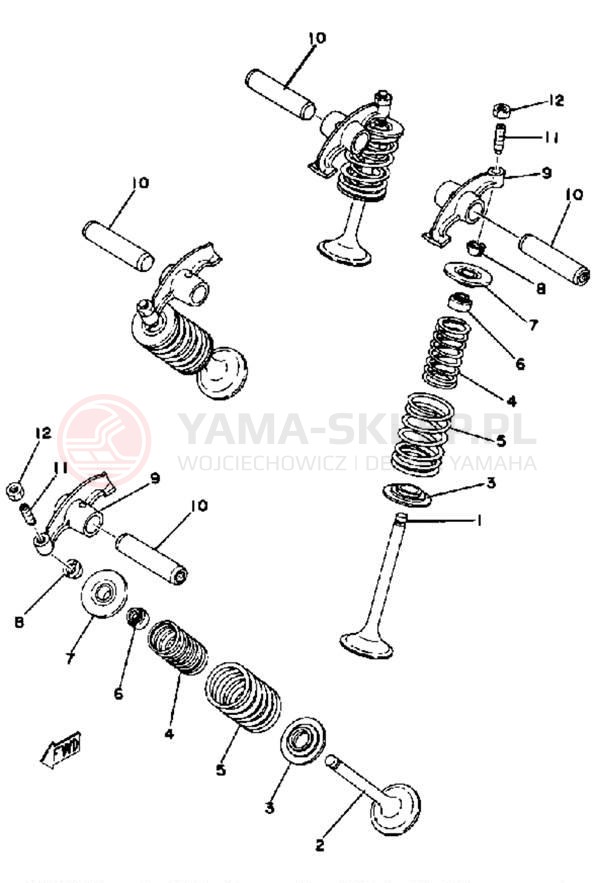 Schemat "zawory" do Yamaha XS400 XS400H