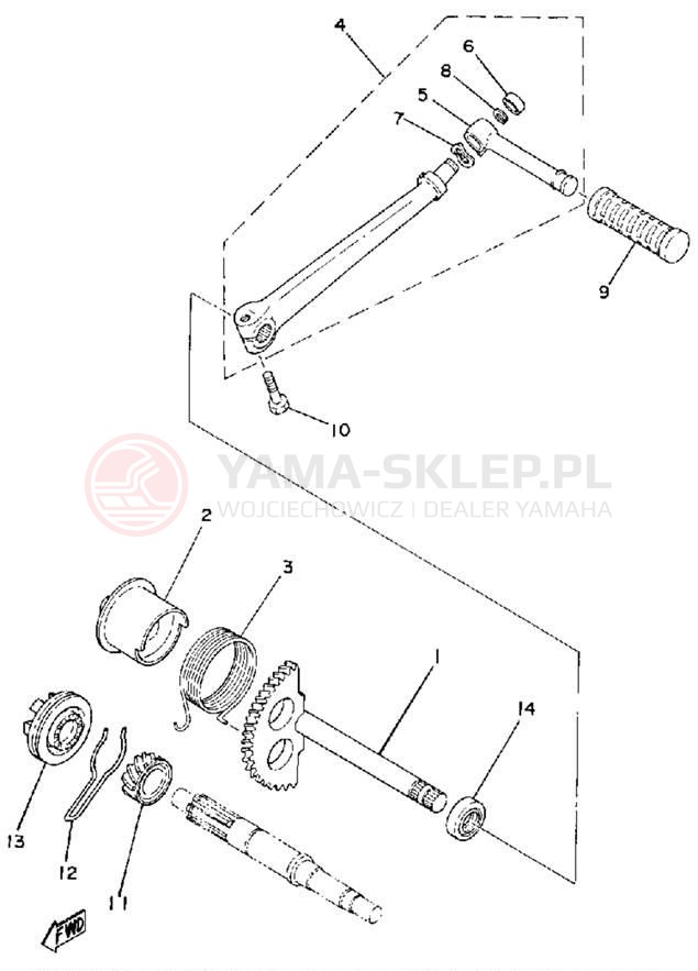 Schemat "kopniak" do Yamaha LC50G