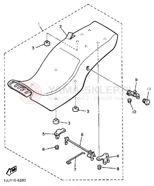 Schemat "siedzenie" do Yamaha RADIAN YX600A/YX600AC